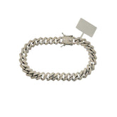 Cuban Link Moissanite Bracelet, 10mm 9", 925 Silver, Diamond Tester Approved